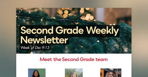 Second Grade Weekly Newsletter