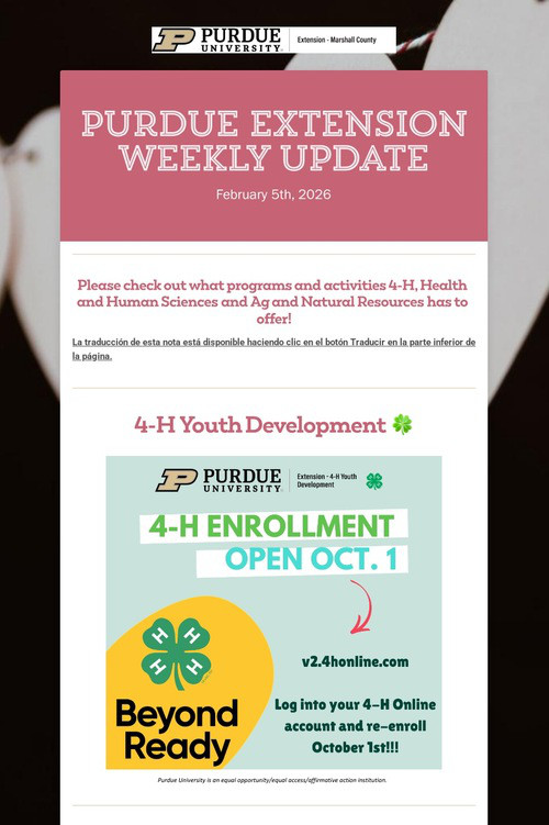 Purdue Extension Weekly Update