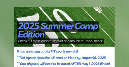 2025 Summer Camp Edition