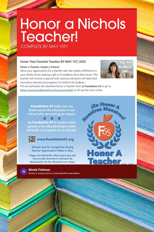 Honor a Nichols Teacher!