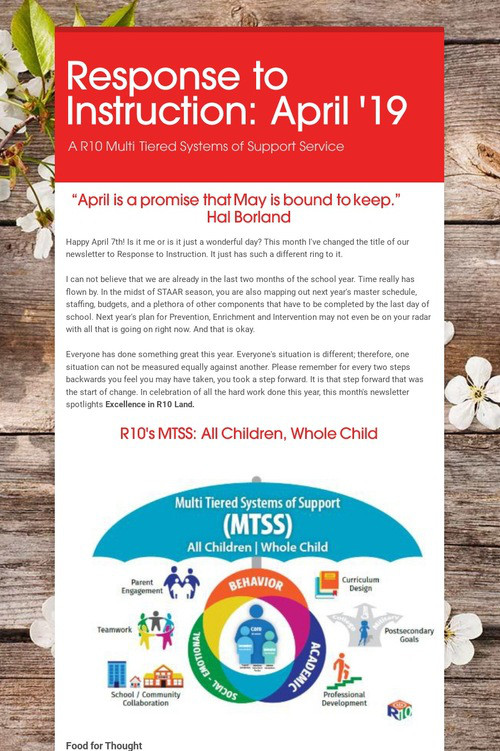 Response to Instruction: April '19