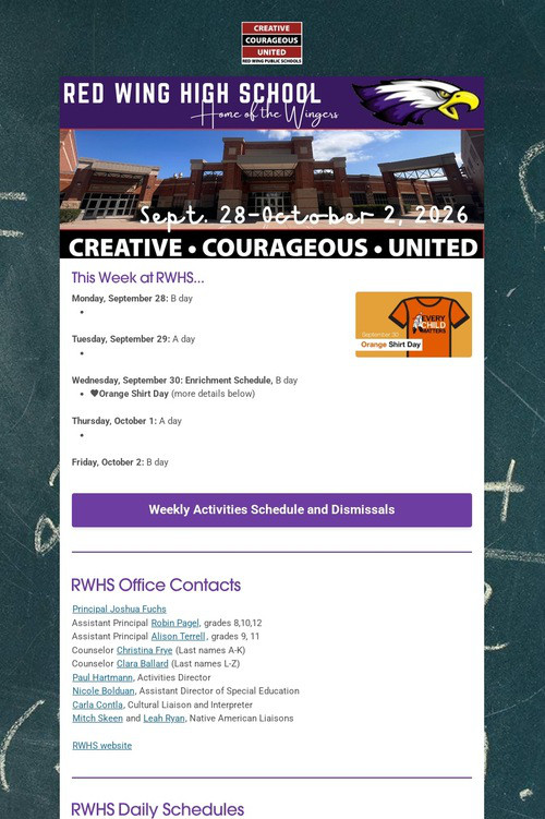 RWHS Student Newsletter 6