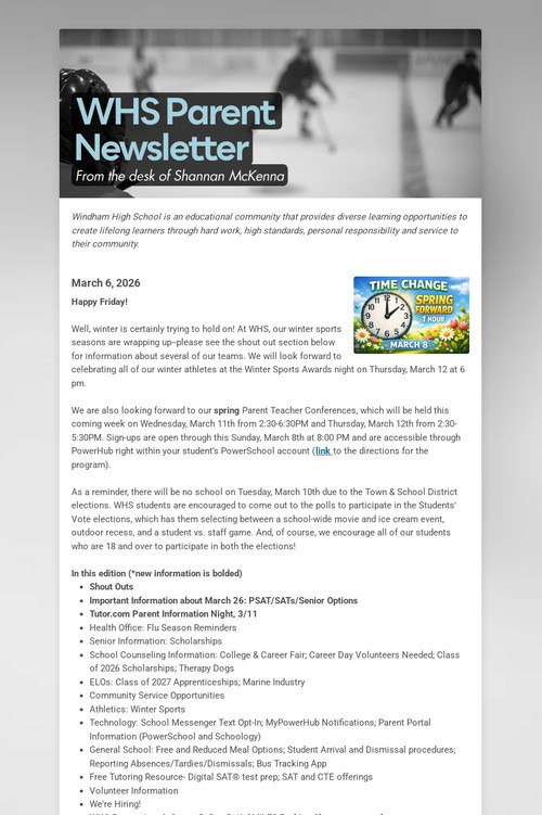 WHS Parent Newsletter