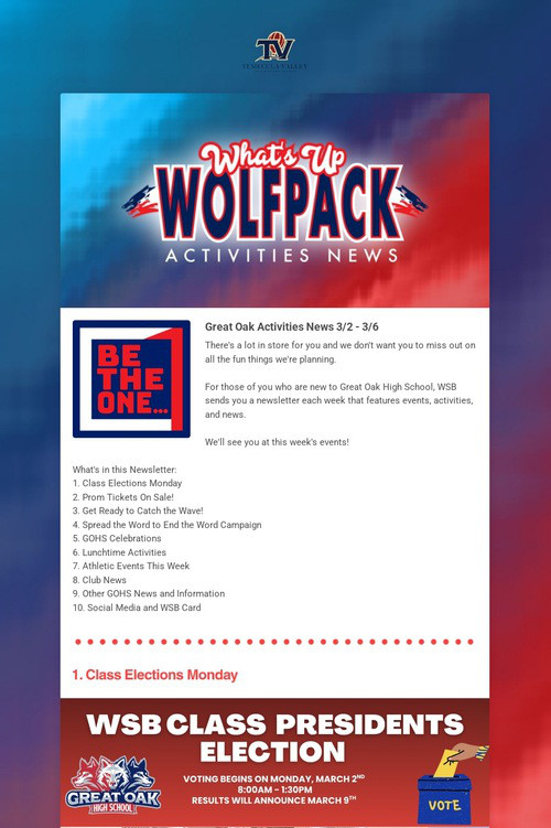 What's Up Wolfpack 3/2 - 3/6