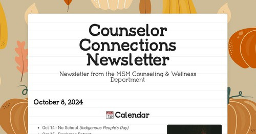 Counselor Connections Newsletter