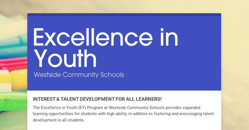 Excellence in Youth