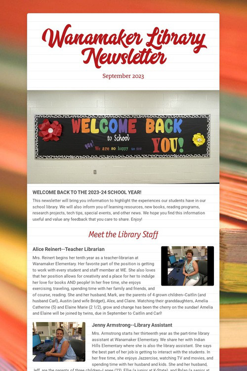 Wanamaker Library Newsletter