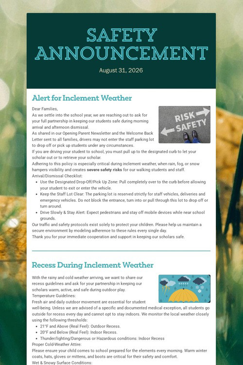 Safety Announcement