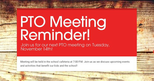 PTO Meeting Reminder! | Smore Newsletters