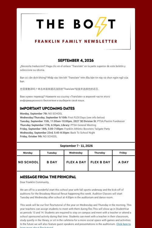 Weekly Family Newsletter