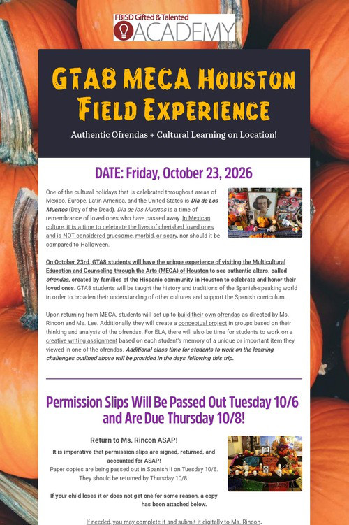 GTA8 MECA Houston Field Experience