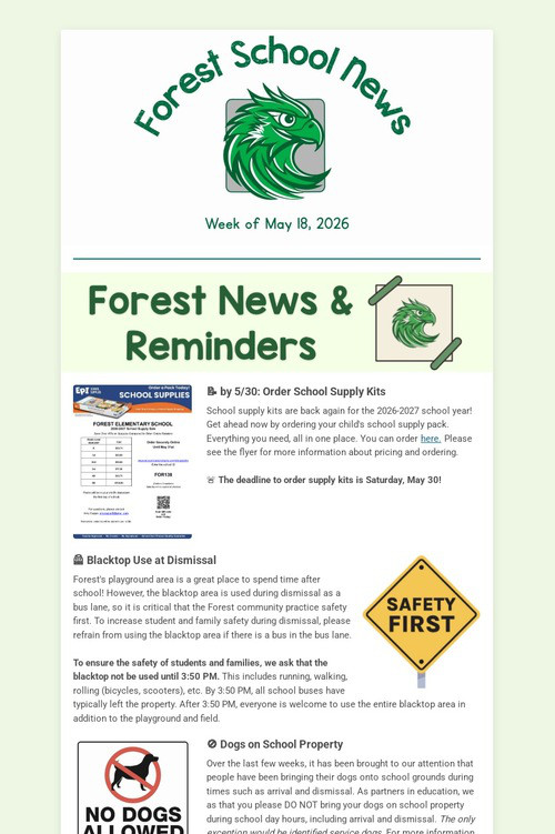 Forest School News (5.17.2026)