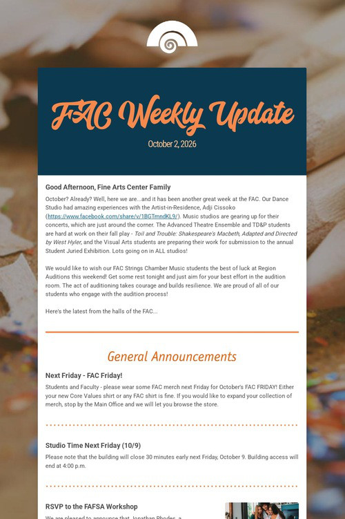 FAC Weekly Update