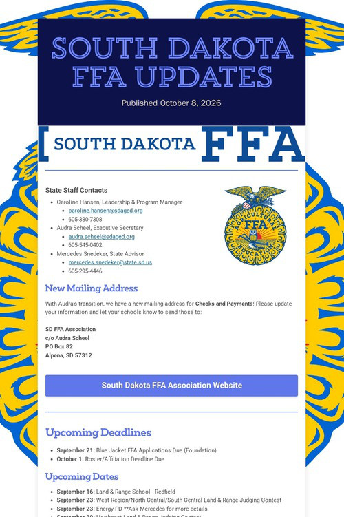 South Dakota FFA Updates