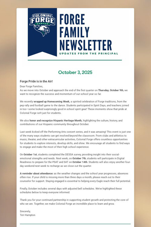Forge Family Newsletter
