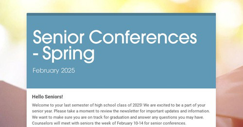 Senior Conferences - Spring