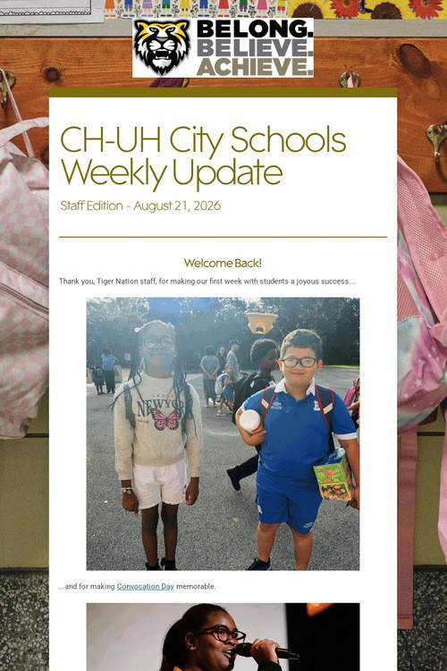 CH-UH City Schools Weekly Update