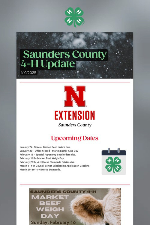 Saunders County 4-H Update