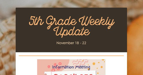 5th Grade Weekly Update