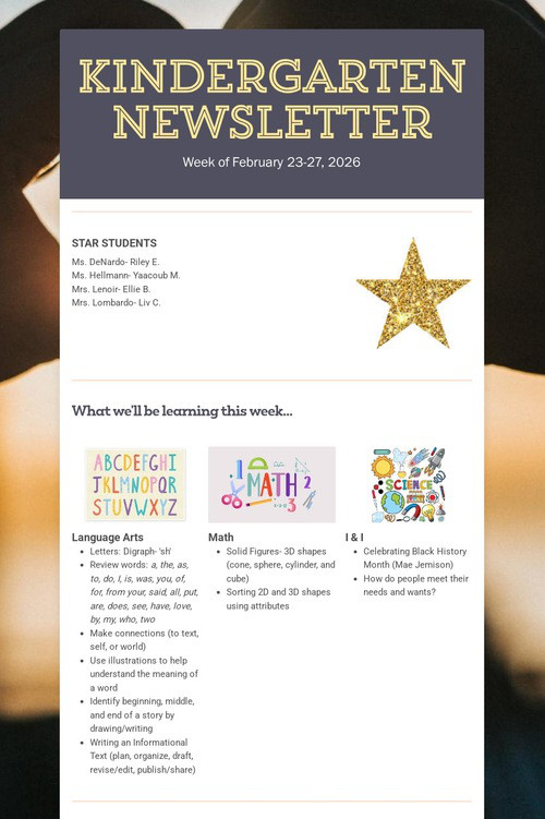 Kindergarten Newsletter