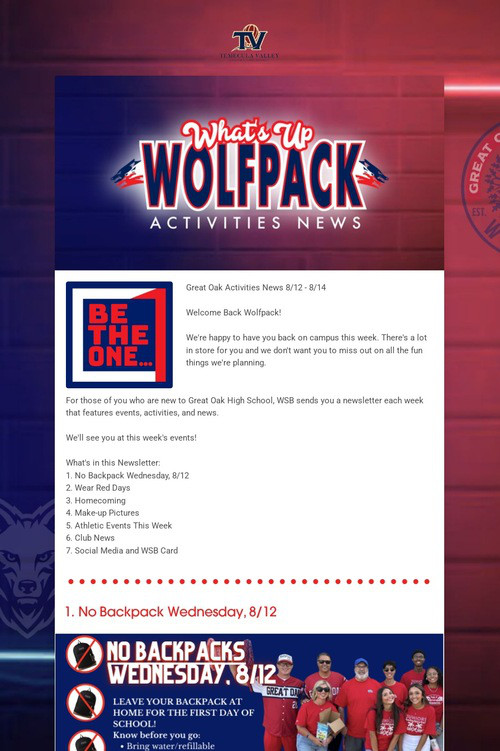 What's Up Wolfpack 8/13 - 8/15