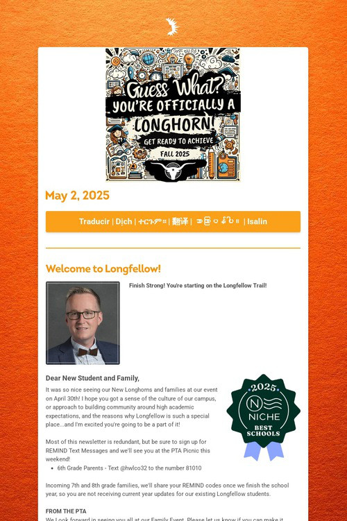 Longfellow Admissions News