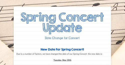 Spring Concert Update