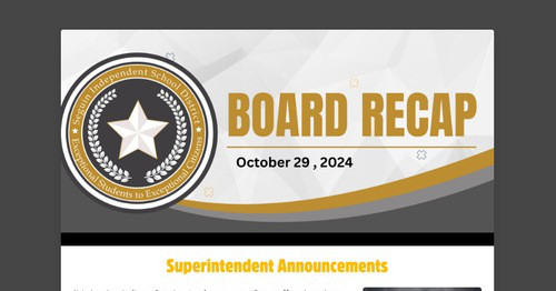 Board Recap October 29, 2024