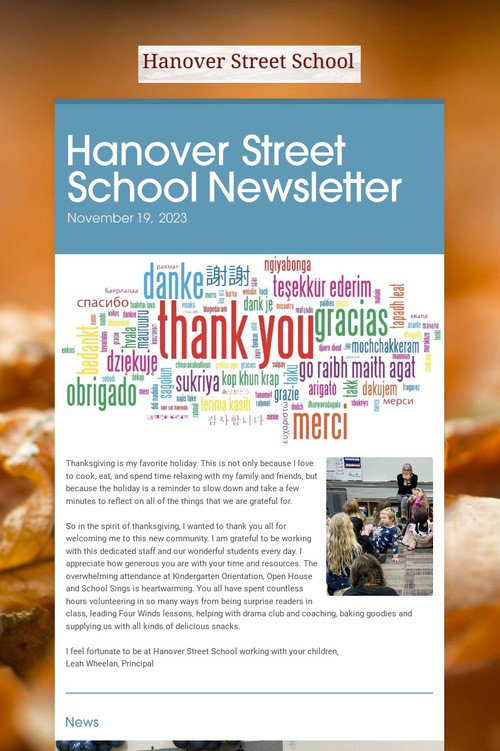 Hanover Street School Newsletter