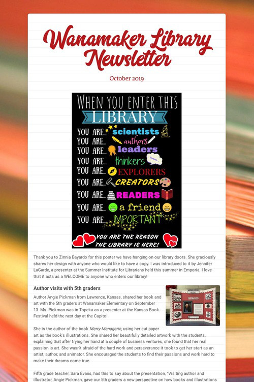 Wanamaker Library Newsletter