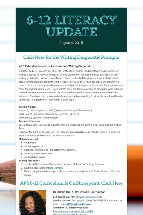6-12 Literacy Update