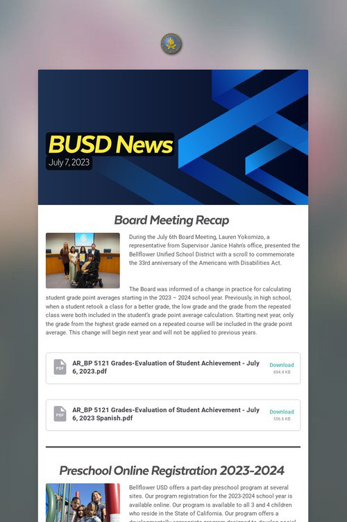 BUSD News