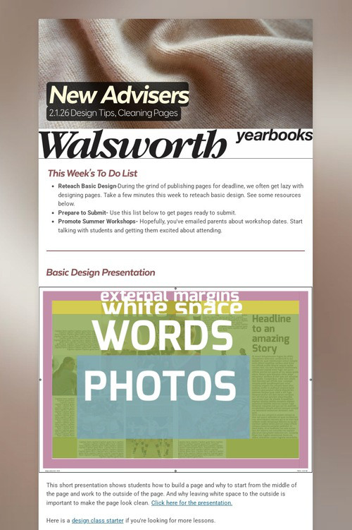 New Advisers