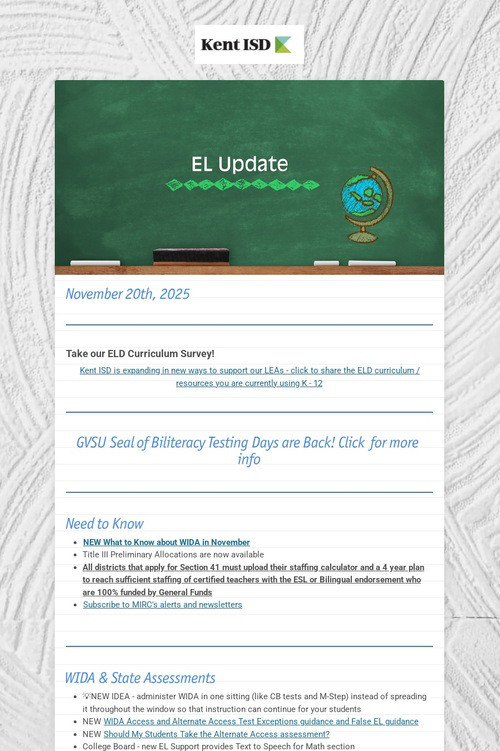 EL Update