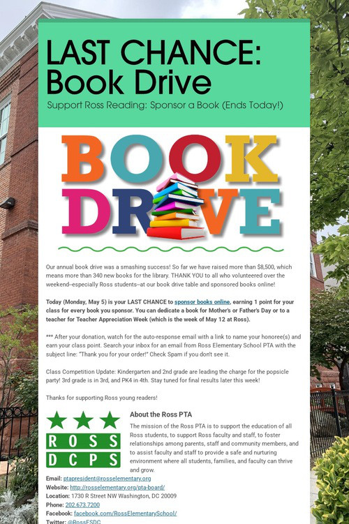 LAST CHANCE: Book Drive