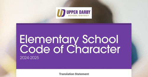 Elementary School Code of Character