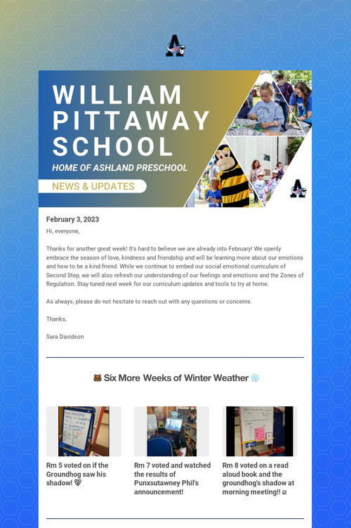 Ashland Preschool Weekly Update