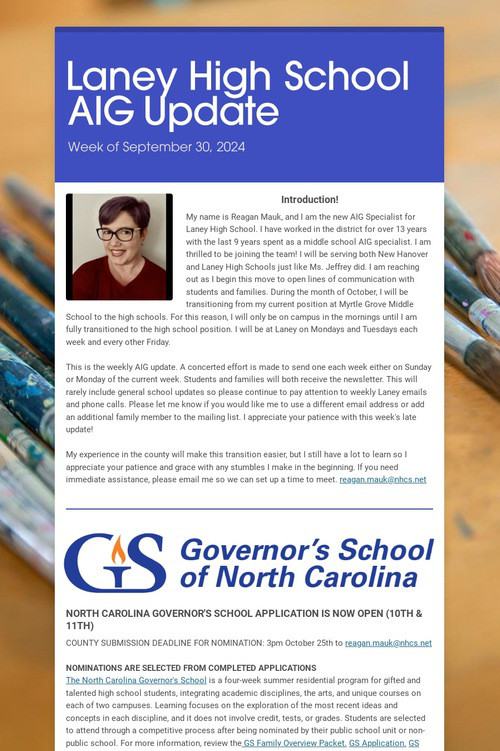 Laney High School AIG Update