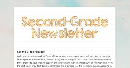 Second-Grade Newsletter