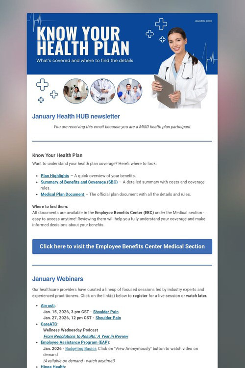 The Health Plan HUB (January)