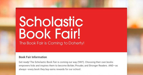 Scholastic Book Fair!