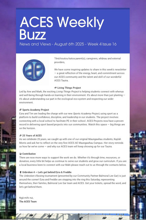 ACES Weekly Buzz