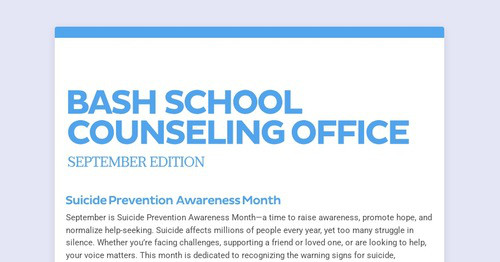 BASH SCHOOL COUNSELING OFFICE