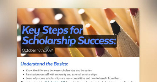 Key Steps for Scholarship Success: