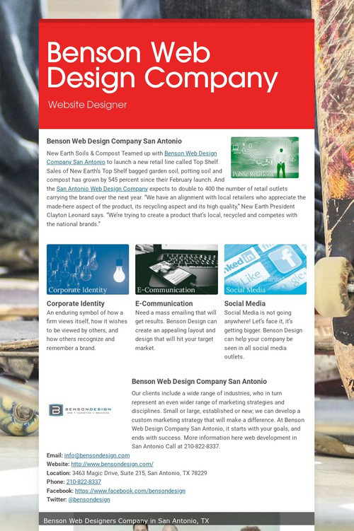 Benson Web Design Company