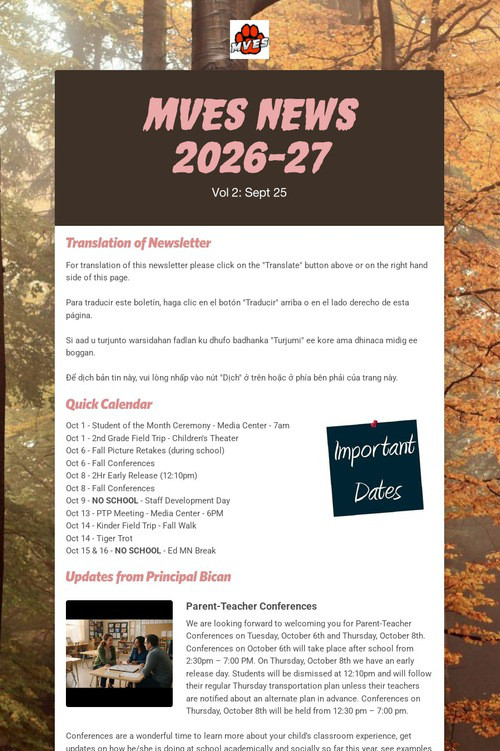 MVES News 2026-27