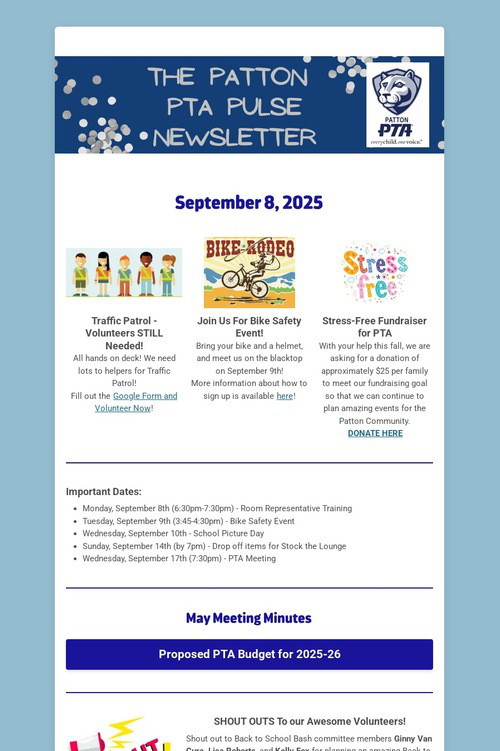 Patton PTA Pulse Newsletter