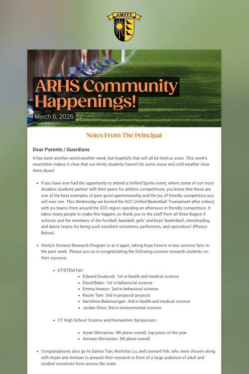 ARHS Community Happenings!