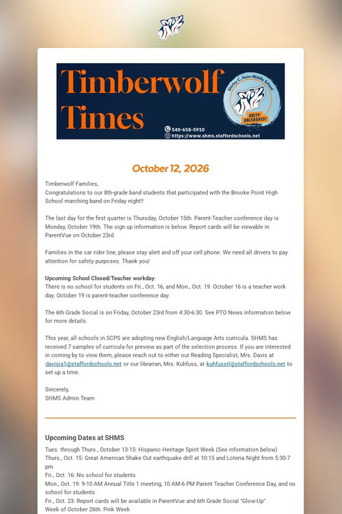 Timberwolf Times