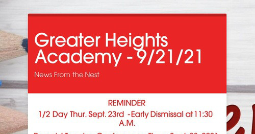Greater Heights Academy - 9/21/21